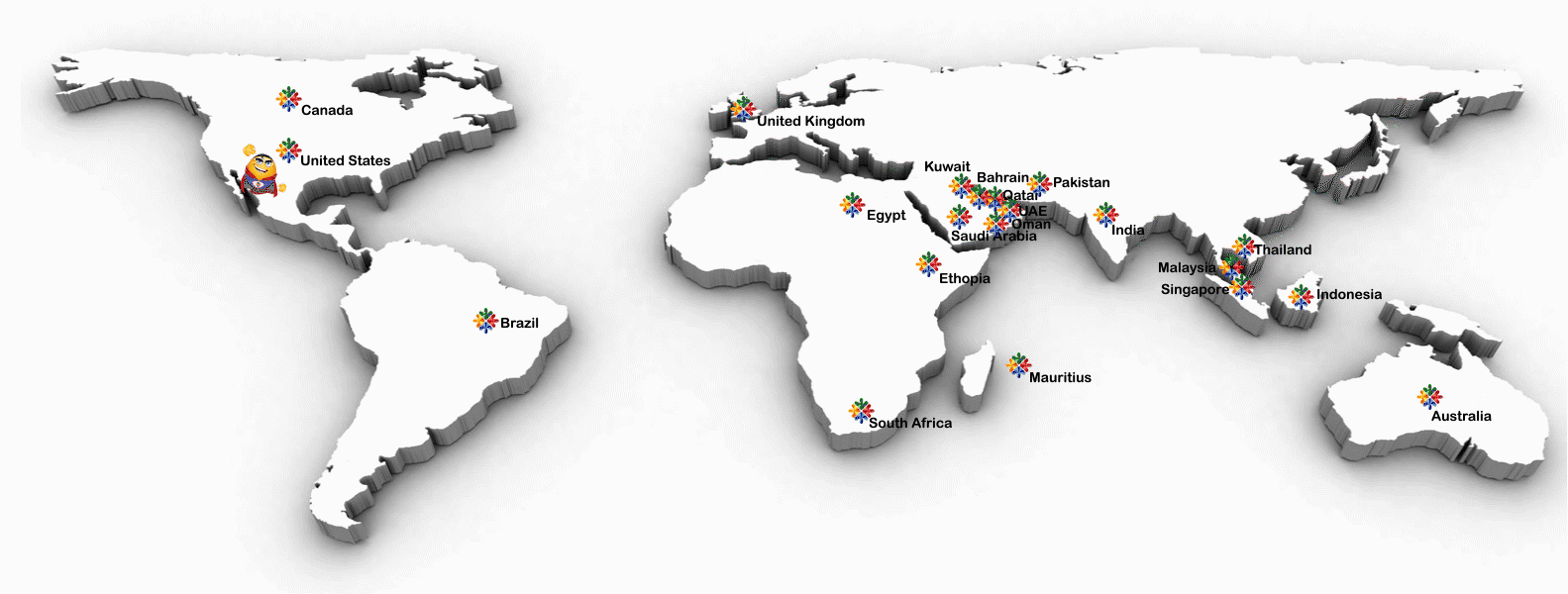 SMART Service Desk world map